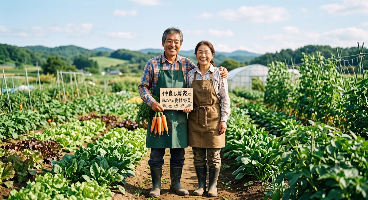 畑に立つ生産者